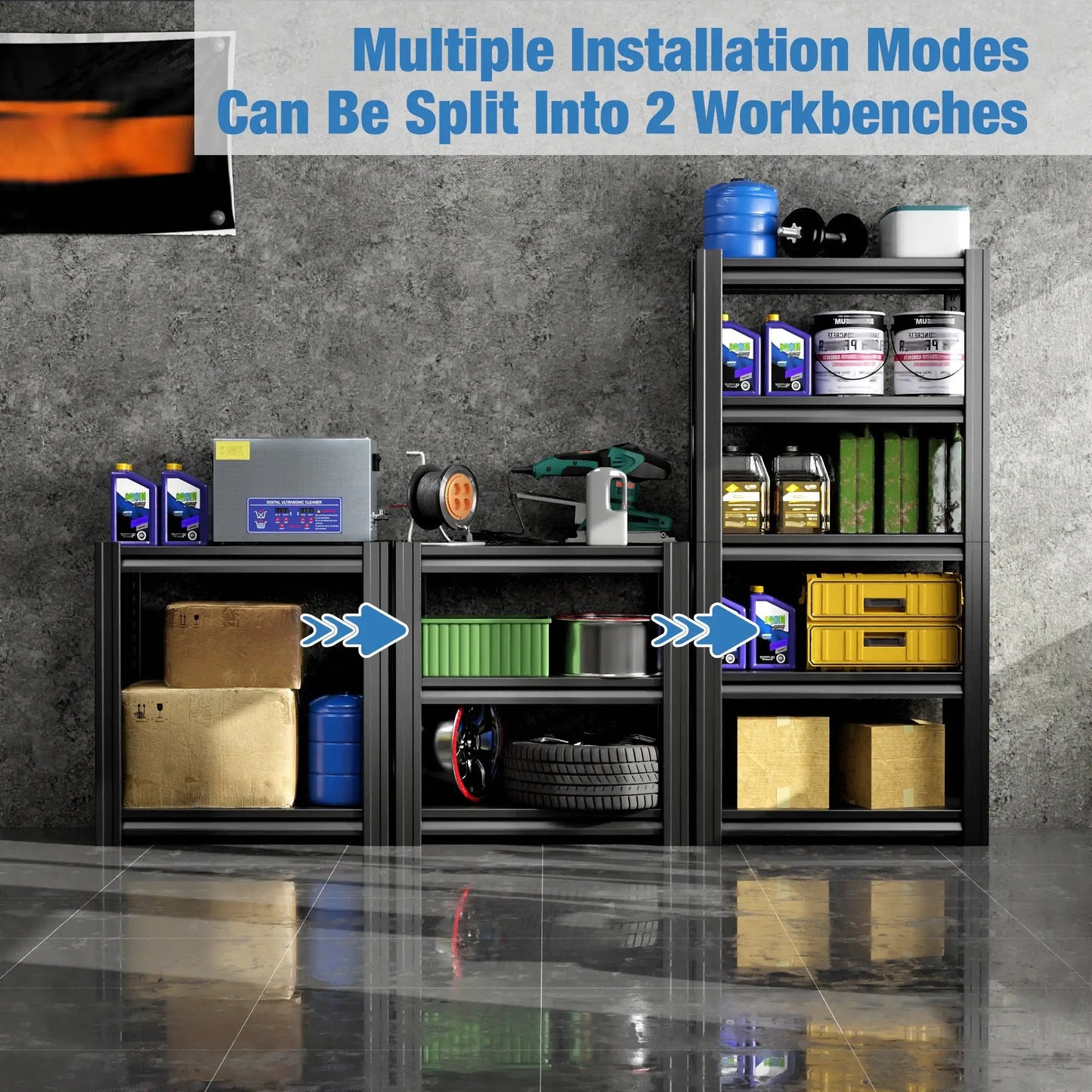 Heavy Duty 72-inch 5-Tier Adjustable Metal Garage Shelving Unit