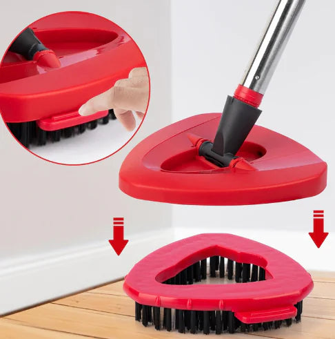360° Rotating Triangle Mop Scrub Brush Head Replacement | Hard Bristle Corner Cleaner Compatible with Spin Mop Systems | Heavy Duty Deep Cleaning Tool for Bathroom, Tile & Floor