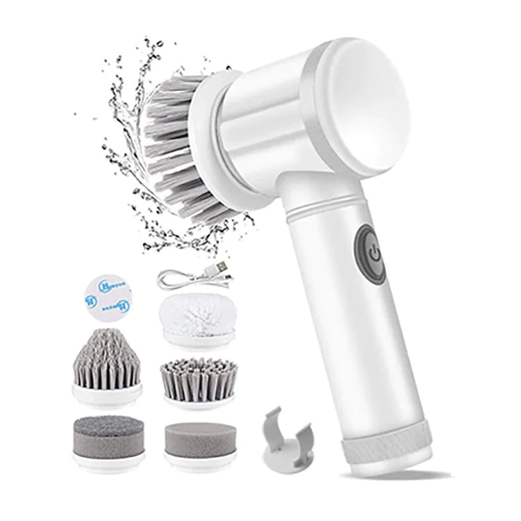 Handheld Electric Cleaning Brush 5-in-1 Multifunctional Power Scrubber for Tub, Sink, and Window Cleaning