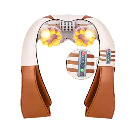 Shiatsu Cordless Neck & Shoulder Massager with Heat: 6D Deep Tissue Kneading Electric Back Massager for Pain Relief - FSA/HSA Eligible