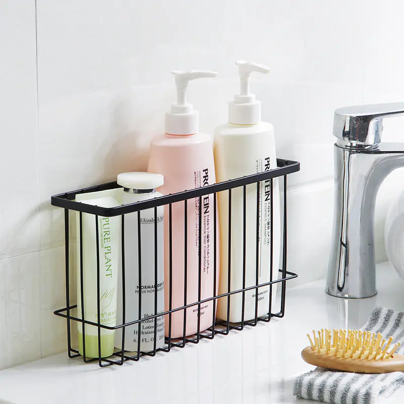 "Durable Iron Wall-Mounted Bathroom Storage Rack - Rustproof Organizer | Fast US Shipping
