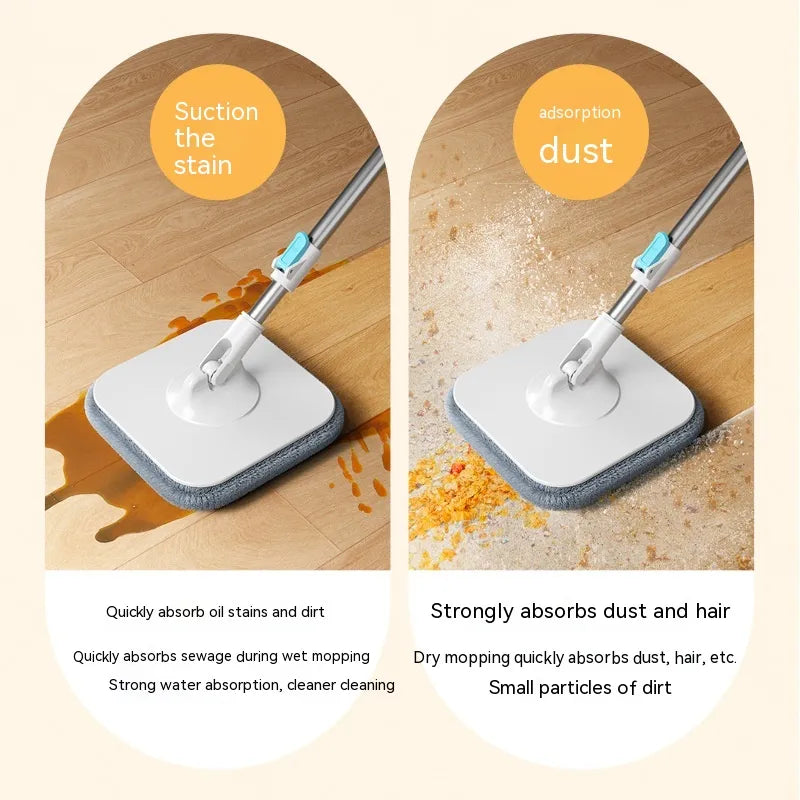 2026 Next-Gen Spin Mop System with Turbo Squeeze Bucket | Space-Saving Vertical Wringing Technology | 360° Easy-Reach Microfiber Floor Cleaner | All-in-One Professional Cleaning Kit for Modern Homes