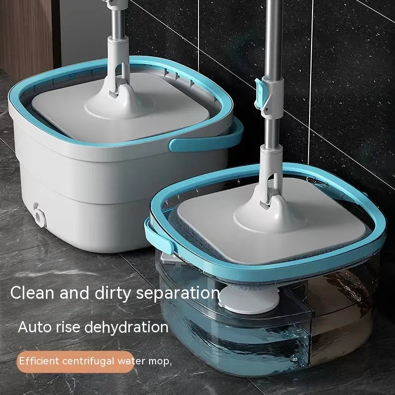 2026 Next-Gen Spin Mop System with Turbo Squeeze Bucket | Space-Saving Vertical Wringing Technology | 360° Easy-Reach Microfiber Floor Cleaner | All-in-One Professional Cleaning Kit for Modern Homes
