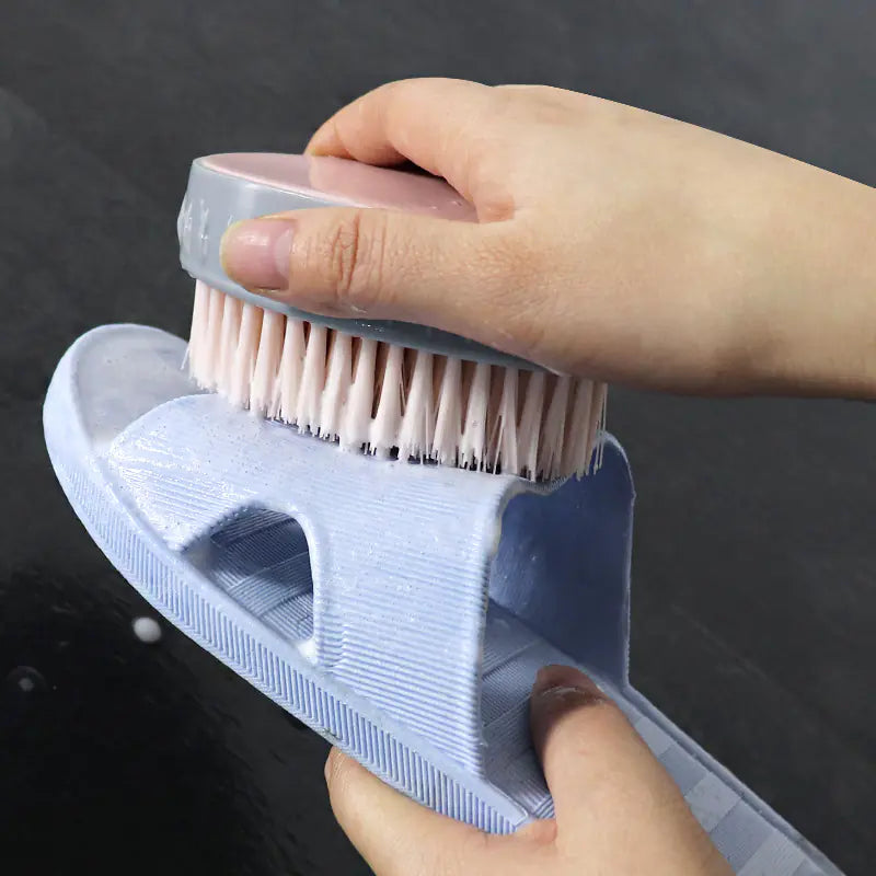 Multifunctional Soft Bristle Laundry & Shoe Brush - 2-in-1 Ergonomic Deep Cleaning Scrubber for Clothes, Suede & Sneakers - Non-Slip Grip Fabric Care Tool