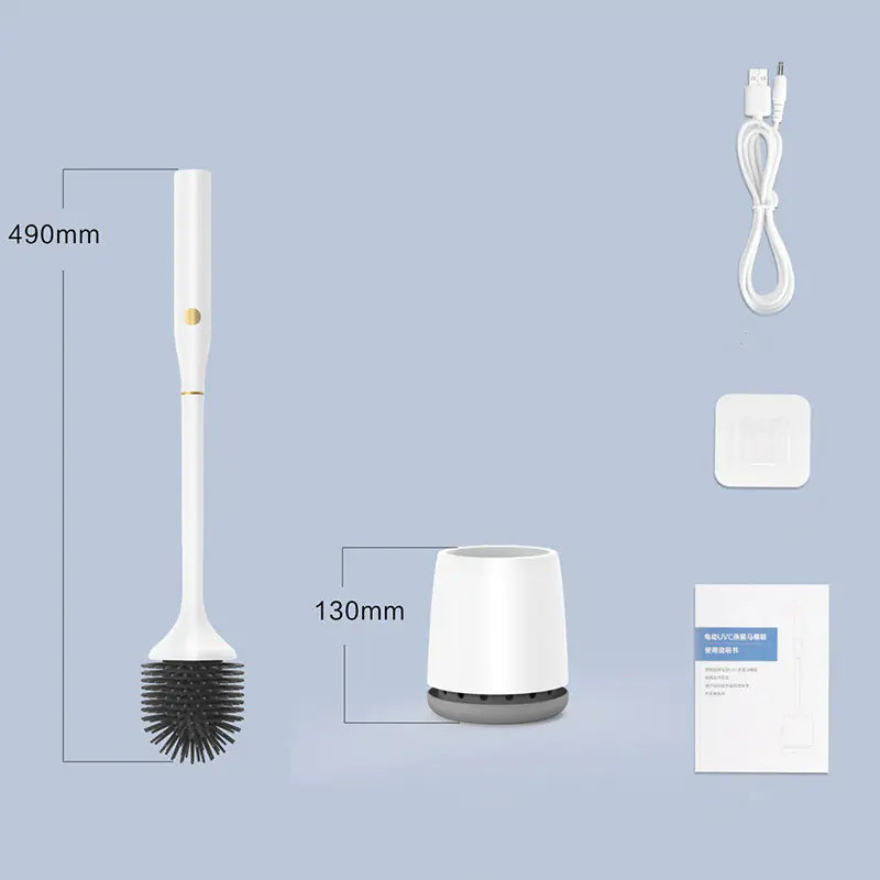 Smart Electric Toilet Scrubber with UV-C Light & Silicone Brush