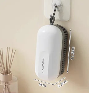 Multifunctional Soft Bristle Shoe Brush - 2-in-1 Premium Sneaker & Laundry Scrubber - Gentle Deep Cleaning Tool for Delicates, Apparel & Footwear - Anti-Slip Grip