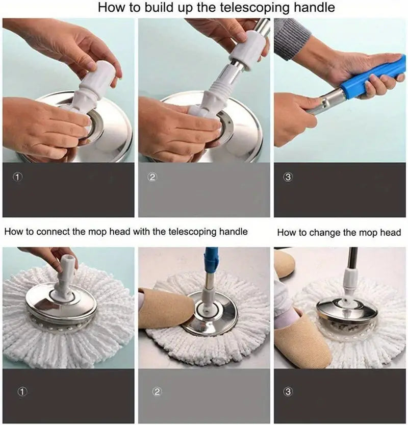 Premium Universal Microfiber Spin Mop Refill Heads | 360° Rotating Round Replacement Base | Super Absorbent & Scratch-Free Cleaning Pads for All Hard Floors | Machine Washable Mop Covers (Pack Options