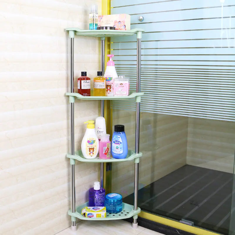 "Space-Saving 3-Tier Triangular Over-the-Toilet Storage Rack - Durable Bathroom Organizer