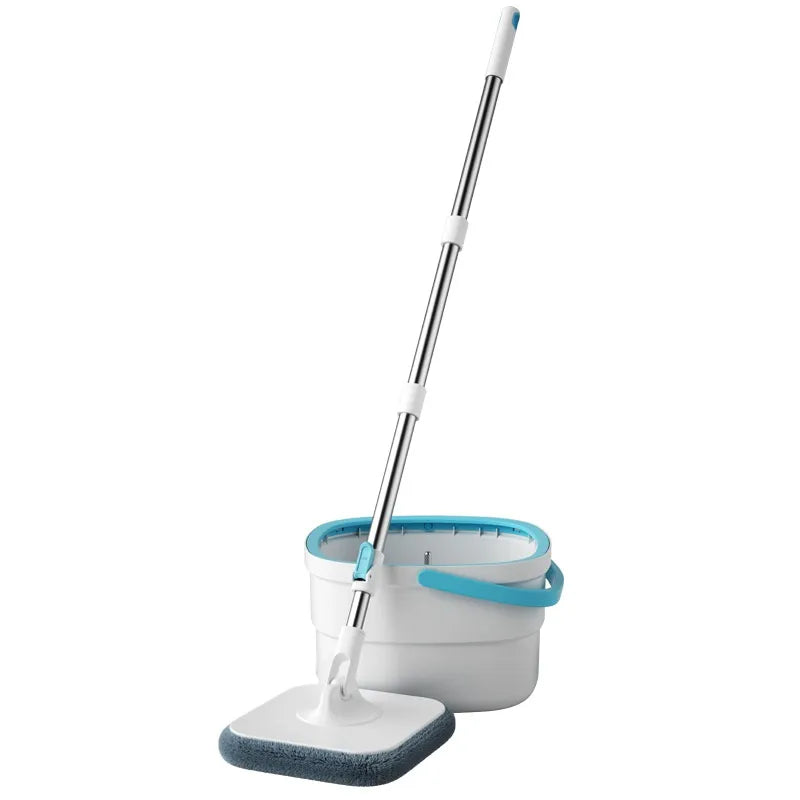 2026 Next-Gen Spin Mop System with Turbo Squeeze Bucket | Space-Saving Vertical Wringing Technology | 360° Easy-Reach Microfiber Floor Cleaner | All-in-One Professional Cleaning Kit for Modern Homes