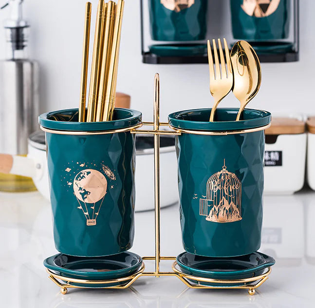 Wall-Mounted Kitchen Utensil Holder