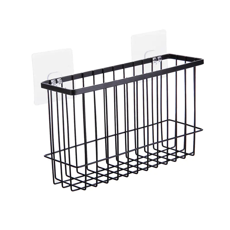 "Durable Iron Wall-Mounted Bathroom Storage Rack - Rustproof Organizer | Fast US Shipping