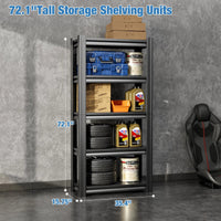 Heavy Duty 72-inch 5-Tier Adjustable Metal Garage Shelving Unit