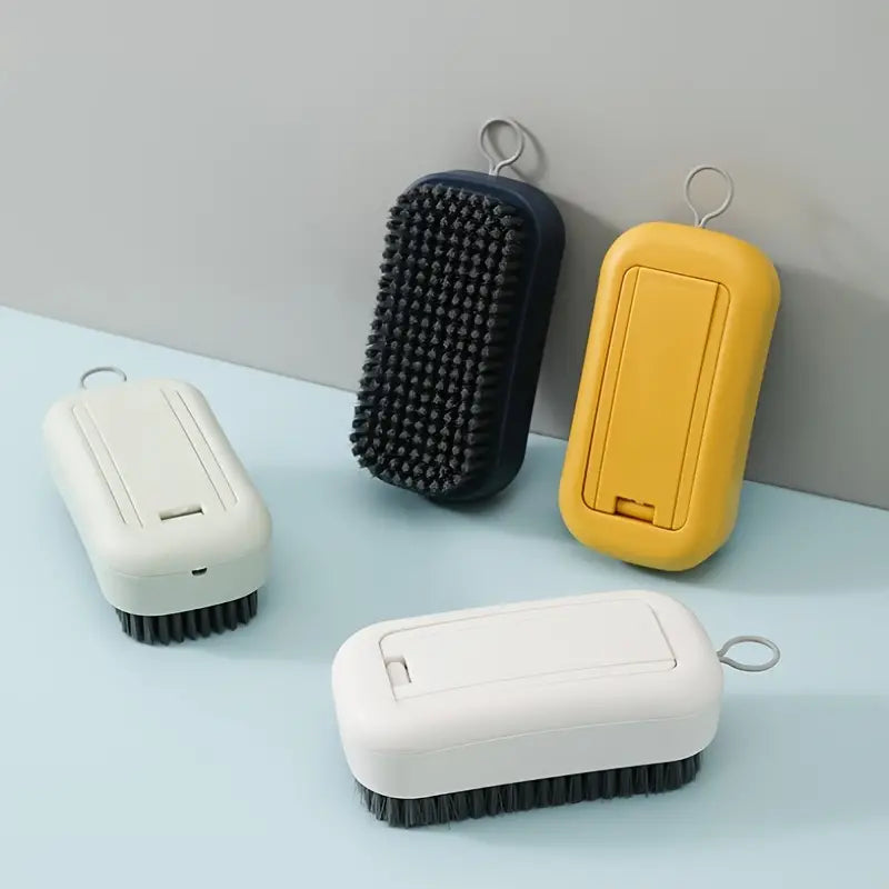 Multifunctional 2-in-1 Soft Bristle Cleaning Brush - Dual-Use Handheld Scrubber for Laundry, Shoes & Household Surfaces - Ergonomic Non-Slip Grip for Gentle Deep Cleaning