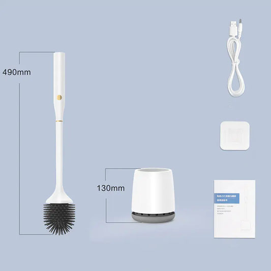 Smart Electric Toilet Scrubber with UV-C Light & Silicone Brush