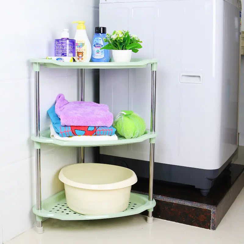 "Space-Saving 3-Tier Triangular Over-the-Toilet Storage Rack - Durable Bathroom Organizer