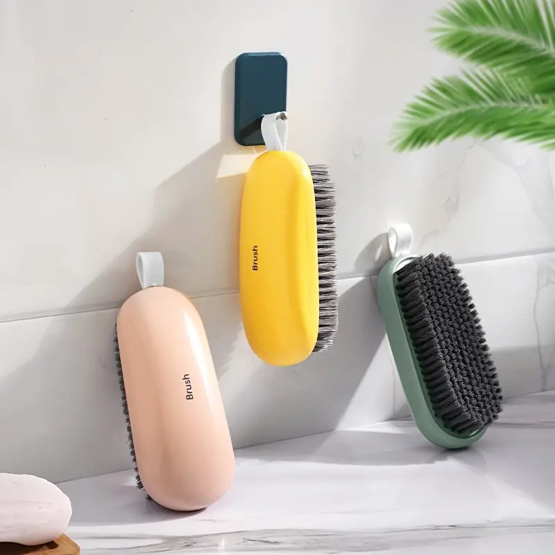 Multifunctional Soft Bristle Shoe Brush - 2-in-1 Premium Sneaker & Laundry Scrubber - Gentle Deep Cleaning Tool for Delicates, Apparel & Footwear - Anti-Slip Grip