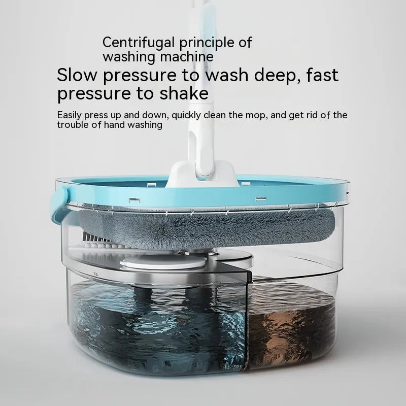 2026 Next-Gen Spin Mop System with Turbo Squeeze Bucket | Space-Saving Vertical Wringing Technology | 360° Easy-Reach Microfiber Floor Cleaner | All-in-One Professional Cleaning Kit for Modern Homes