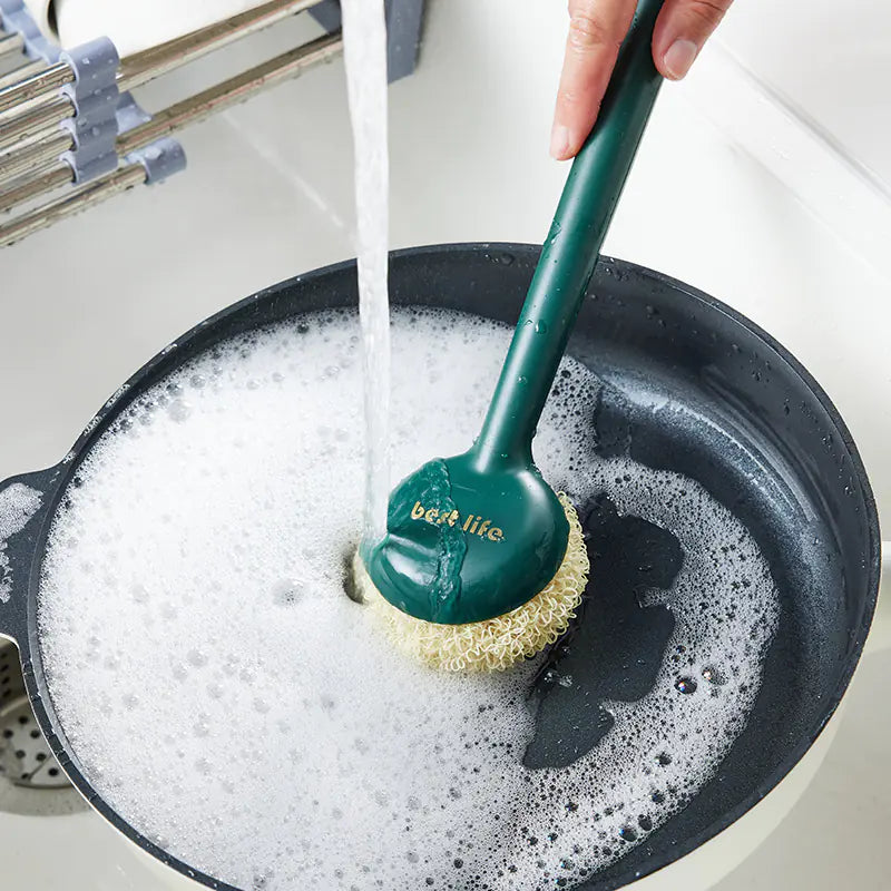 Long Handle Pot Brush for Kitchen Cleaning and Dishwashing