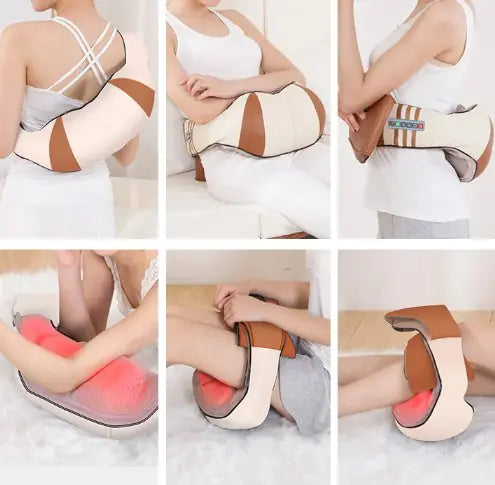 Shiatsu Cordless Neck & Shoulder Massager with Heat: 6D Deep Tissue Kneading Electric Back Massager for Pain Relief - FSA/HSA Eligible