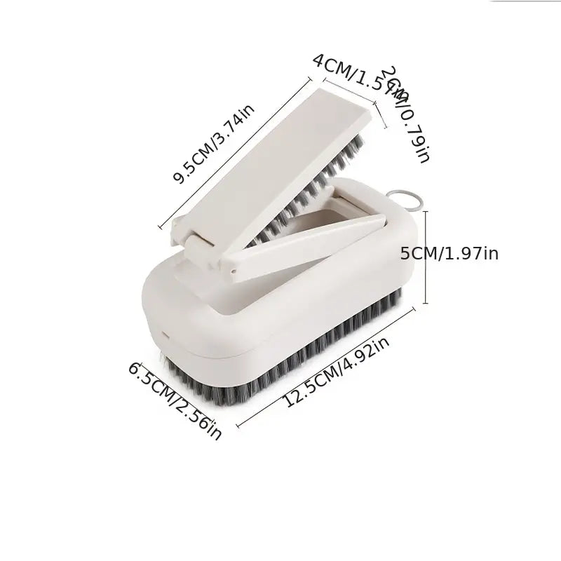 Multifunctional 2-in-1 Soft Bristle Cleaning Brush - Dual-Use Handheld Scrubber for Laundry, Shoes & Household Surfaces - Ergonomic Non-Slip Grip for Gentle Deep Cleaning
