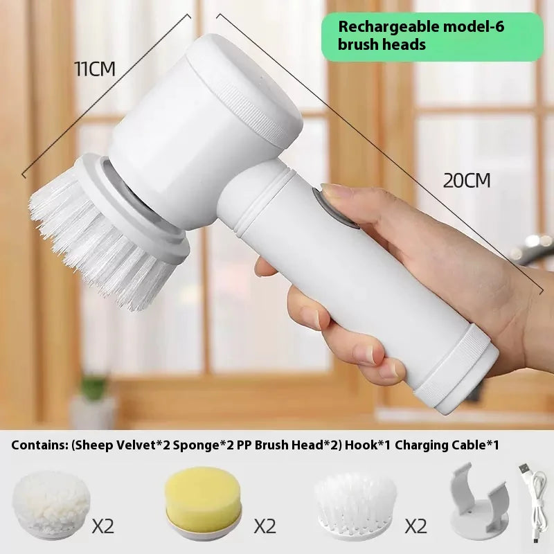 Handheld Electric Cleaning Brush 5-in-1 Multifunctional Power Scrubber for Tub, Sink, and Window Cleaning