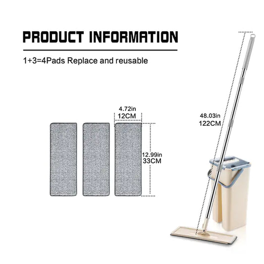 Ultimate 360° Spin Mop & Dual-Chamber Bucket Set | Hands-Free Self-Wringing Floor Cleaner with 3X Absorbent Microfiber Pads | Professional Wet/Dry Cleaning System for Hardwood, Tile & Marble