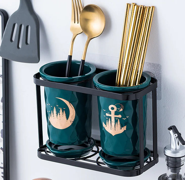 Wall-Mounted Kitchen Utensil Holder