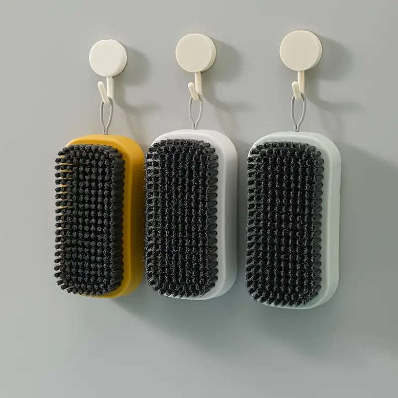 Multifunctional 2-in-1 Soft Bristle Cleaning Brush - Dual-Use Handheld Scrubber for Laundry, Shoes & Household Surfaces - Ergonomic Non-Slip Grip for Gentle Deep Cleaning