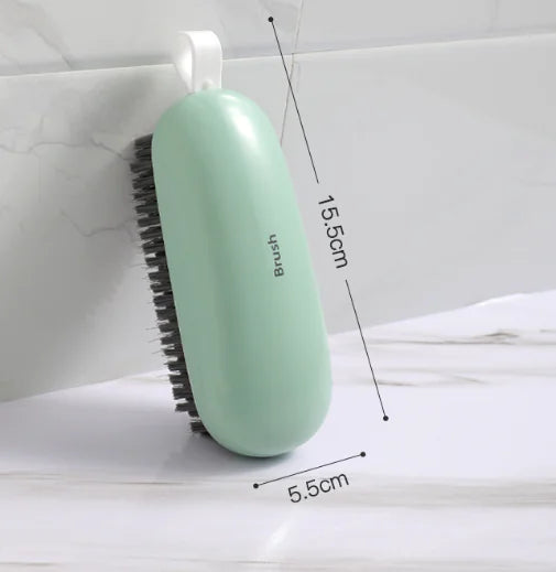 Multifunctional Soft Bristle Shoe Brush - 2-in-1 Premium Sneaker & Laundry Scrubber - Gentle Deep Cleaning Tool for Delicates, Apparel & Footwear - Anti-Slip Grip