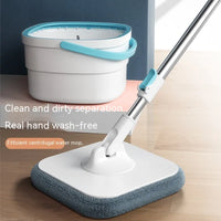 2026 Next-Gen Spin Mop System with Turbo Squeeze Bucket | Space-Saving Vertical Wringing Technology | 360° Easy-Reach Microfiber Floor Cleaner | All-in-One Professional Cleaning Kit for Modern Homes