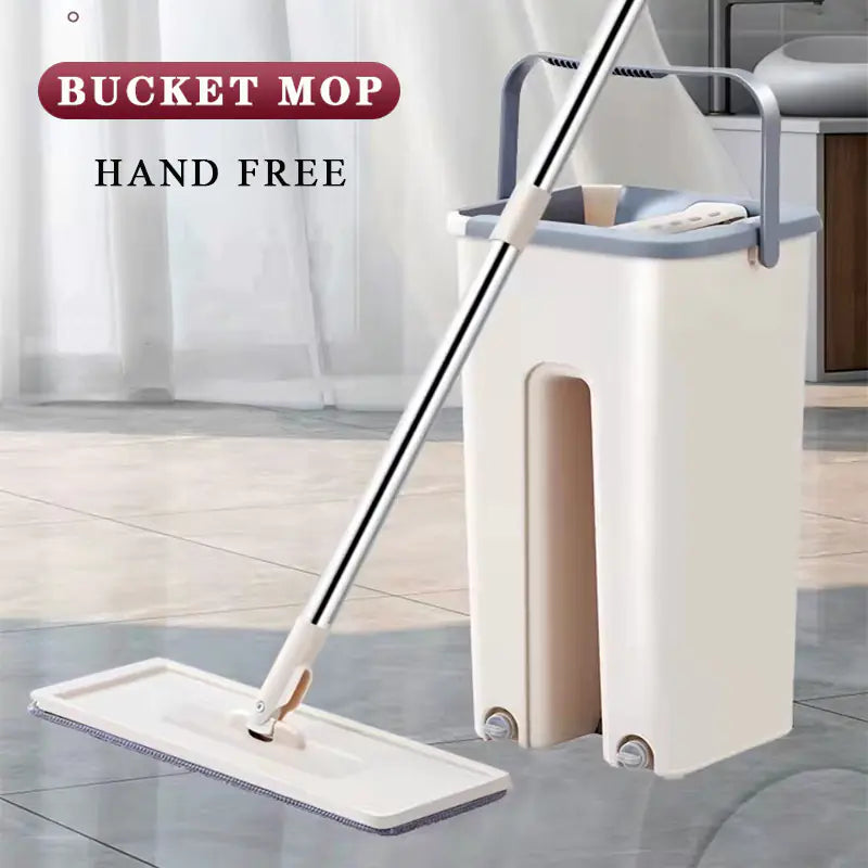 Ultimate 360° Spin Mop & Dual-Chamber Bucket Set | Hands-Free Self-Wringing Floor Cleaner with 3X Absorbent Microfiber Pads | Professional Wet/Dry Cleaning System for Hardwood, Tile & Marble