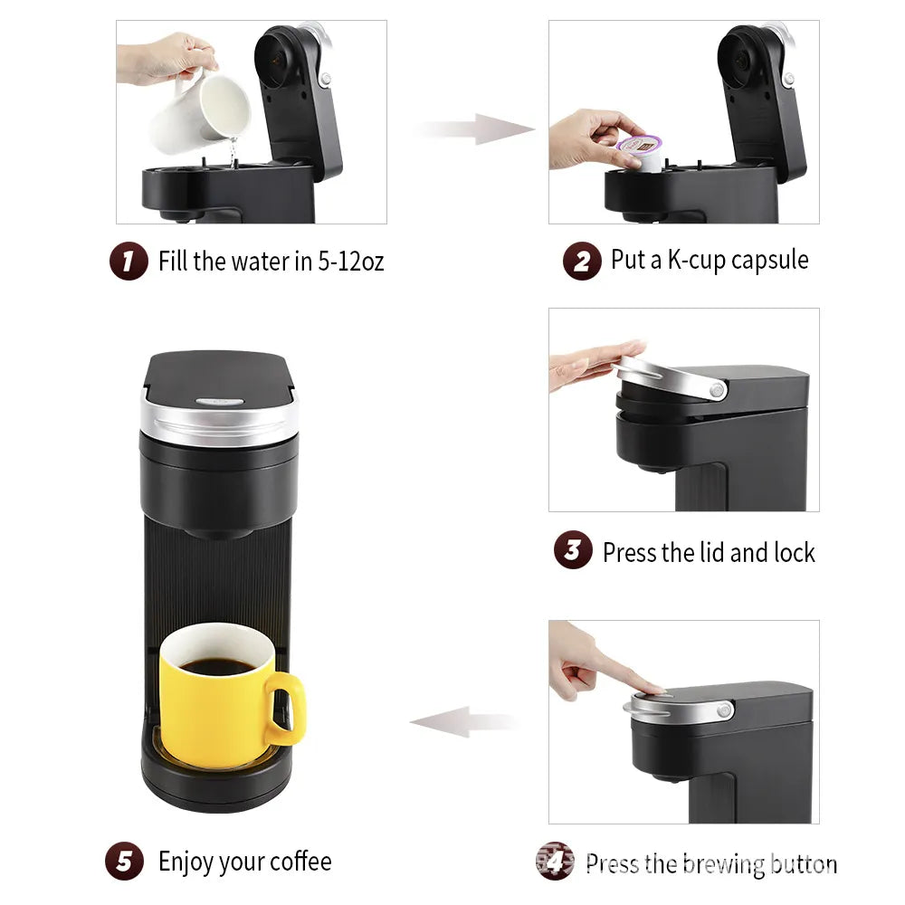 Portable Electric Espresso Maker | Travel & Camping 3-in-1 Coffee Machine for Nespresso/DG Capsules & Ground Coffee | Compact Mini Single Serve Brewer for Home, Office, Car"