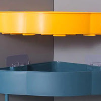 Maximize Space: Two-Tone Triangular Corner Bathroom Storage Rack with Hooks |