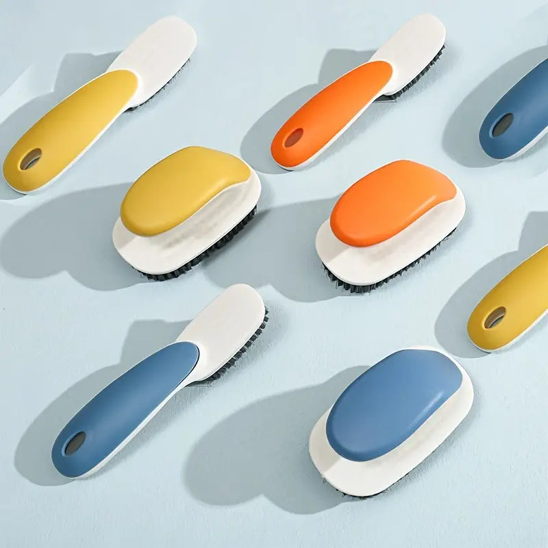 "Long Handle Soft Bristle Shoe & Laundry Brush - Professional 2-in-1 Sneaker Scrubber & Fabric Cleaning Tool - Ergonomic Non-Slip Grip for Deep Cleaning & Delicates