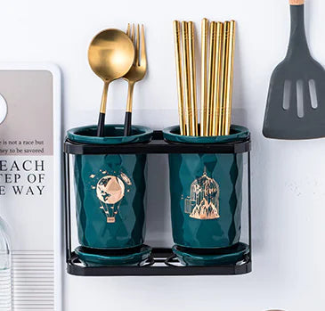 Wall-Mounted Kitchen Utensil Holder